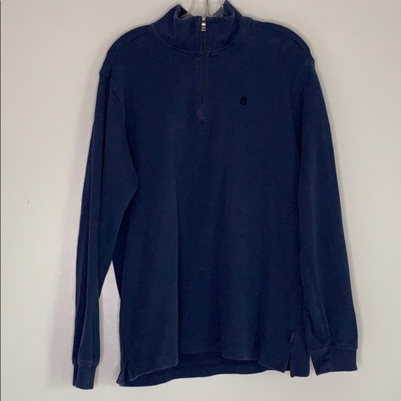 Izod preppy Men’s Navy blue Half Zip Pull Over Sweater Large - Picture 2 of 7